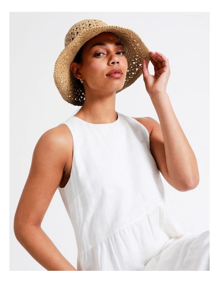 Paper Bucket Hat in Brown