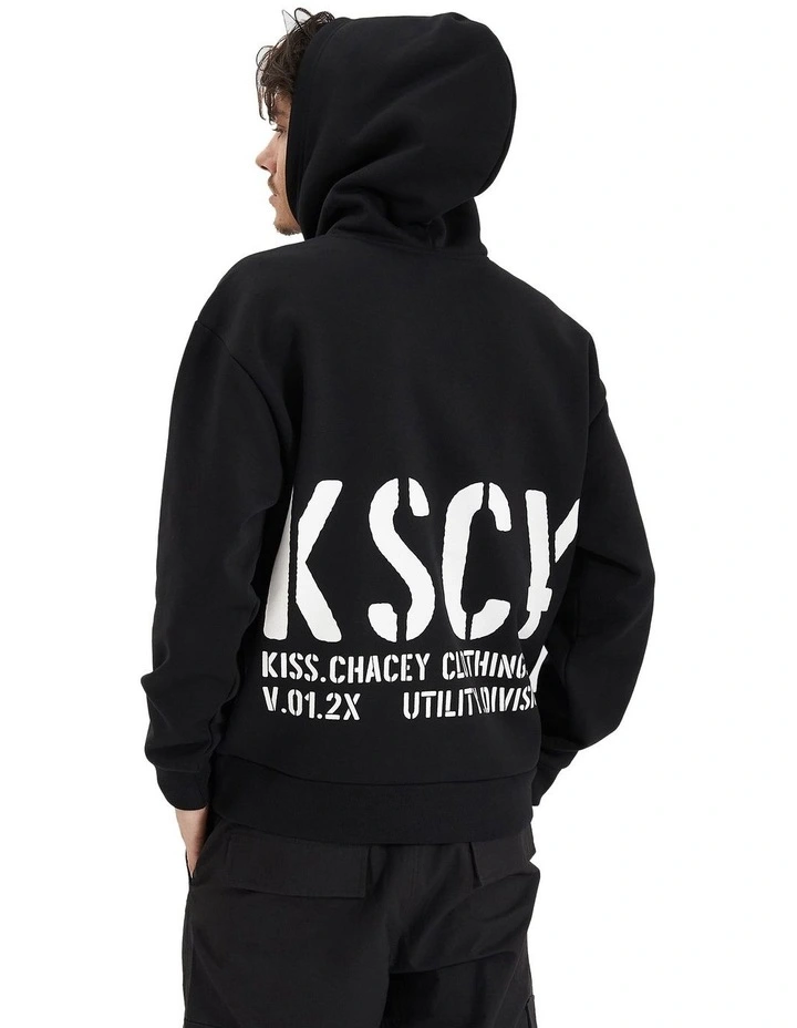 Efficacy Heavy Relaxed Hooded Sweater in Jet Black
