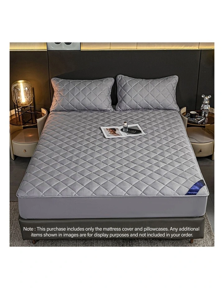 Bed Sheet Protector with Pillow Covers 153cm in Grey