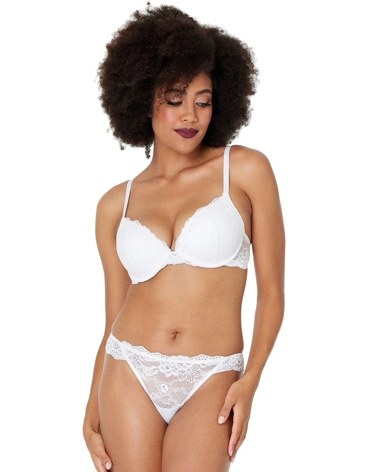 My Fit Lace Thong in White