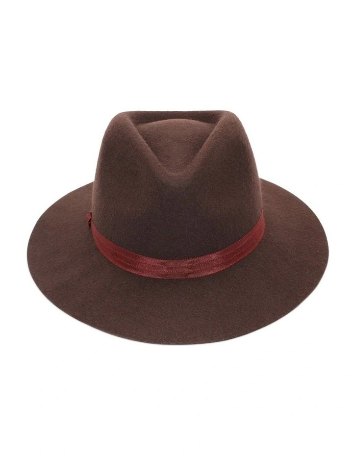 Thea Fedora Hat in Redwood