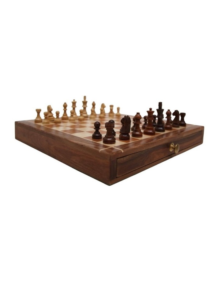 Portable Carved Sheesham Chess And Checker Board Set