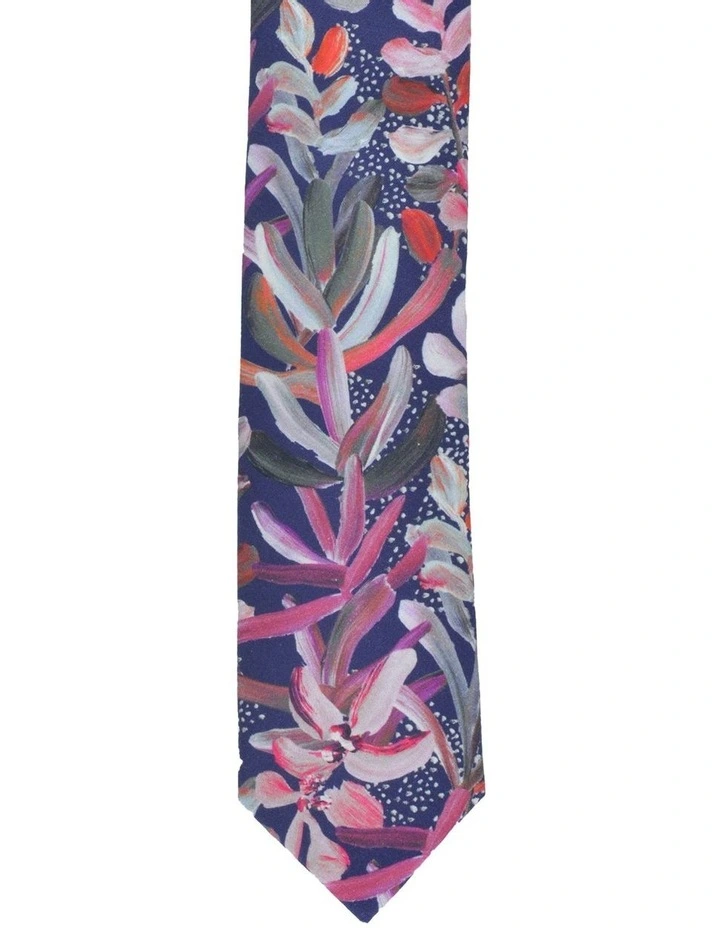Protea Cotton Tie in Navy