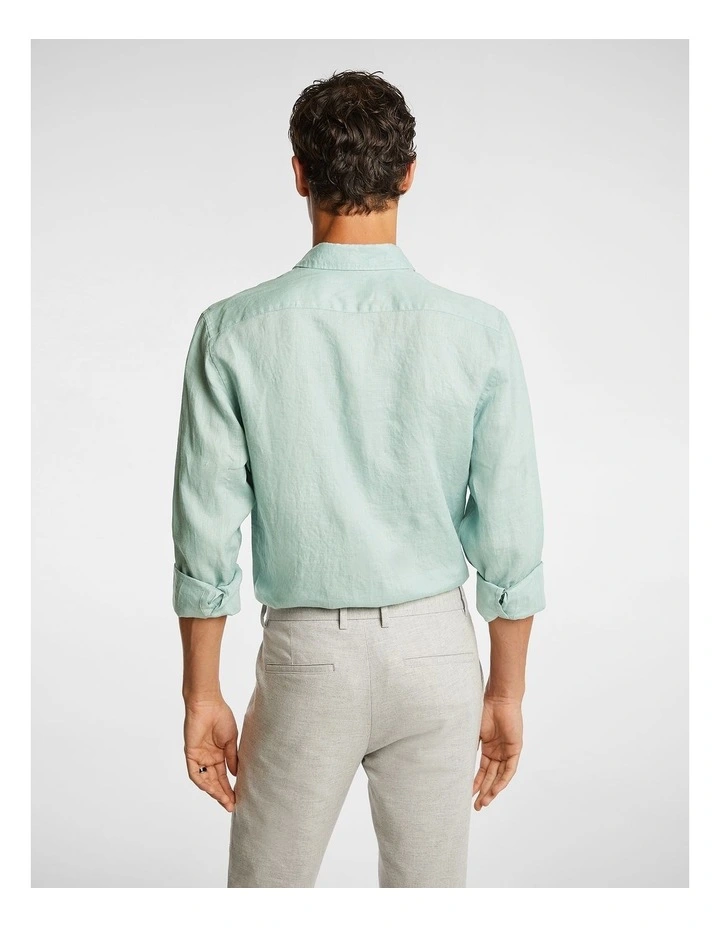 West Hampton Pure Linen Shirt in Mint Green