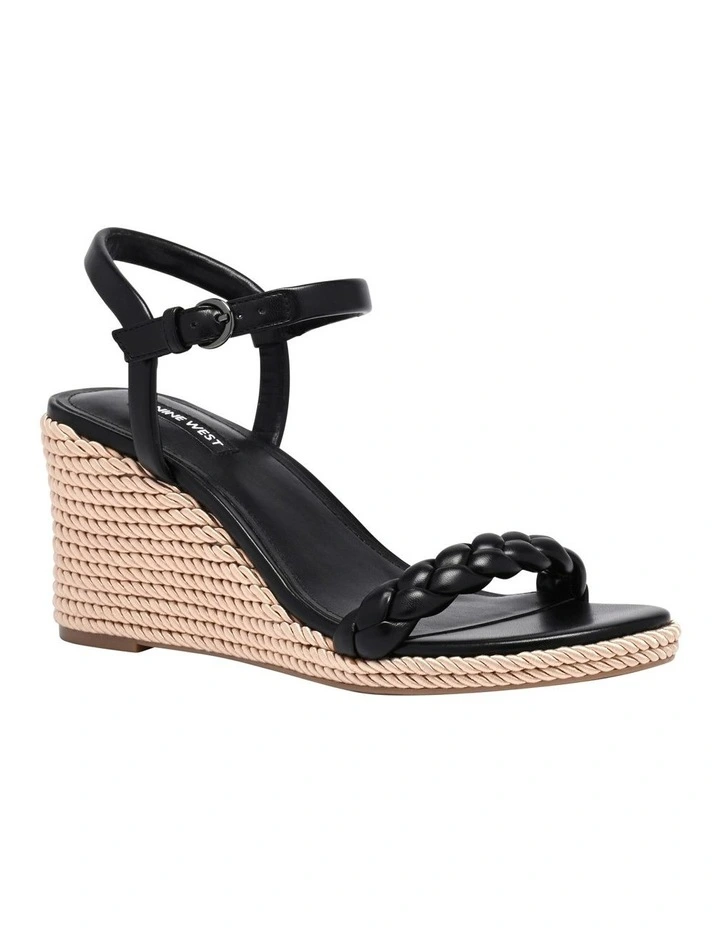 Tammie Wedge Sandal in Black