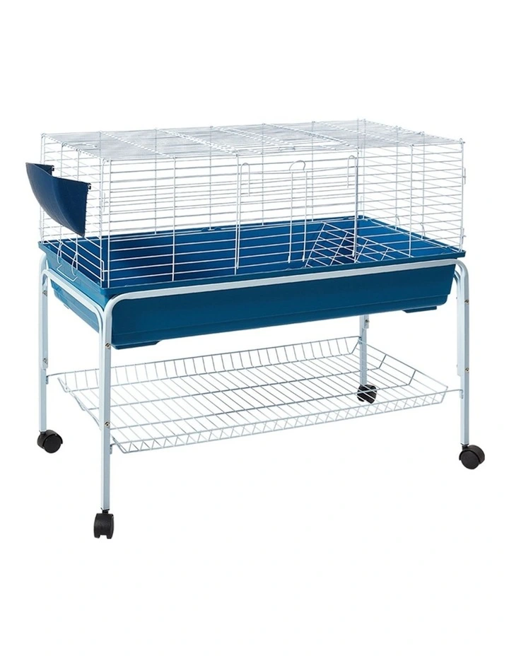 Rabbit Cage Hutch 106cm in Blue/White