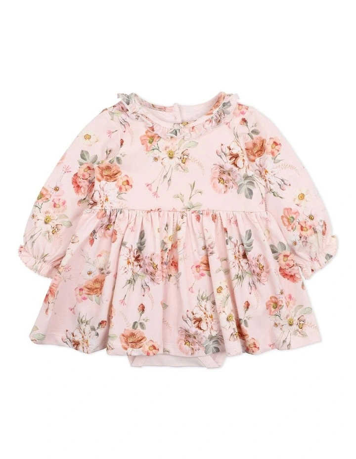 Dotti Print Overlay Dress in Pink