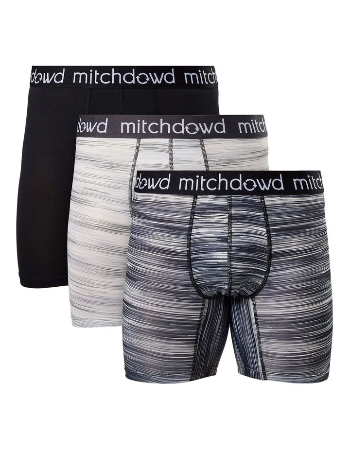 Eco Micro Recycled Repreve Comfort Trunk 3 Pack in Black/White