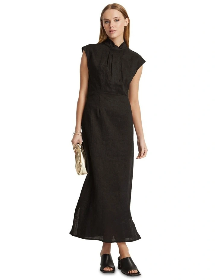 Ingrid Linen Dress in Black