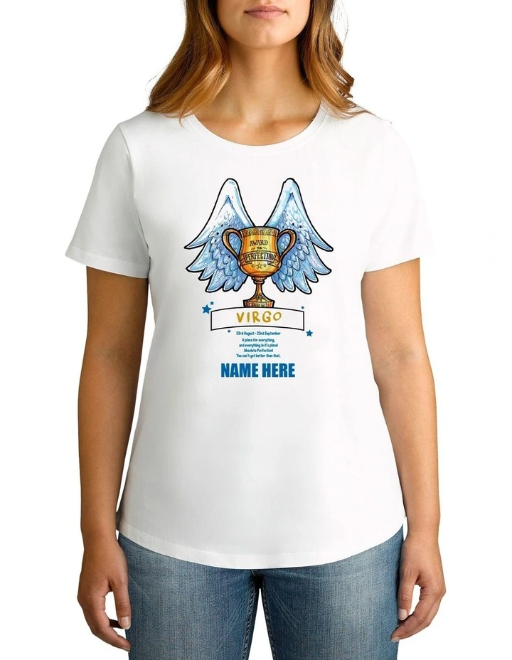 Women's Zodiac Virgo Personalised Cotton T Shirt