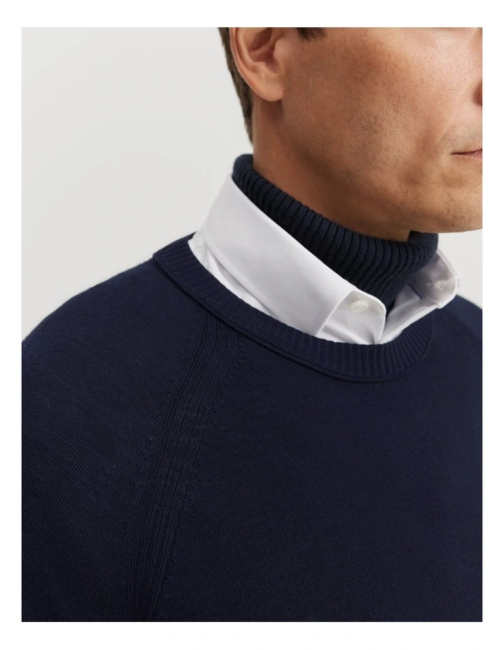 Verified Australian Merino Crew Knit in Navy