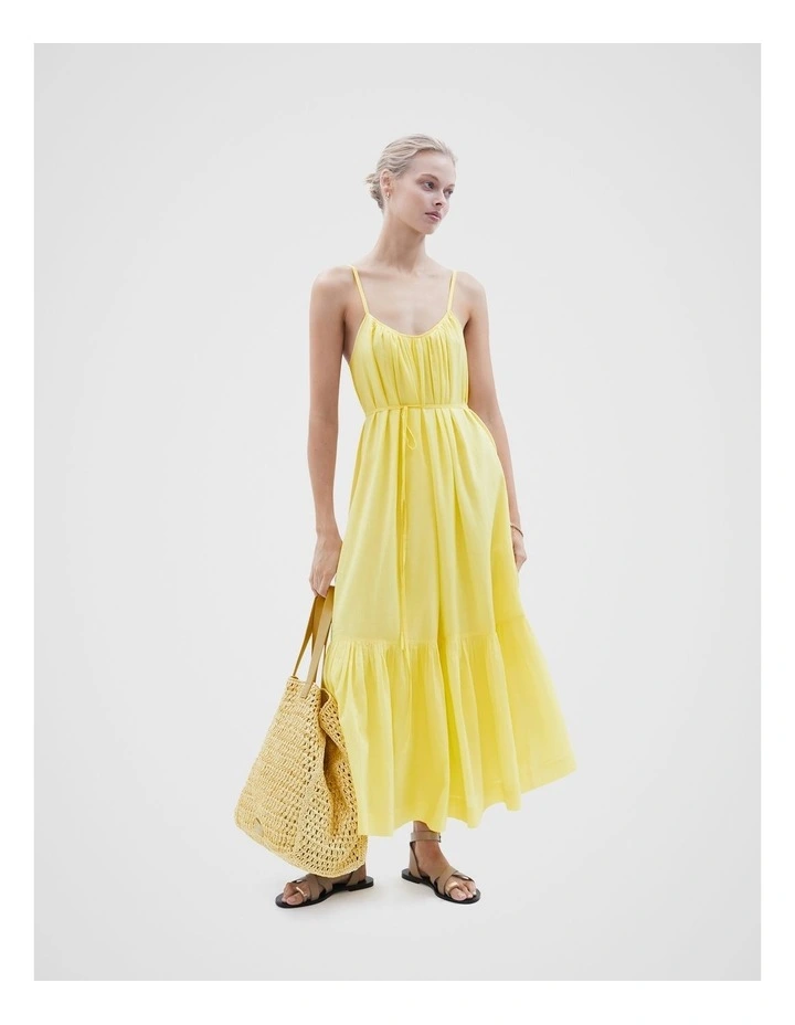 Cotton Midi Dress in Citrus