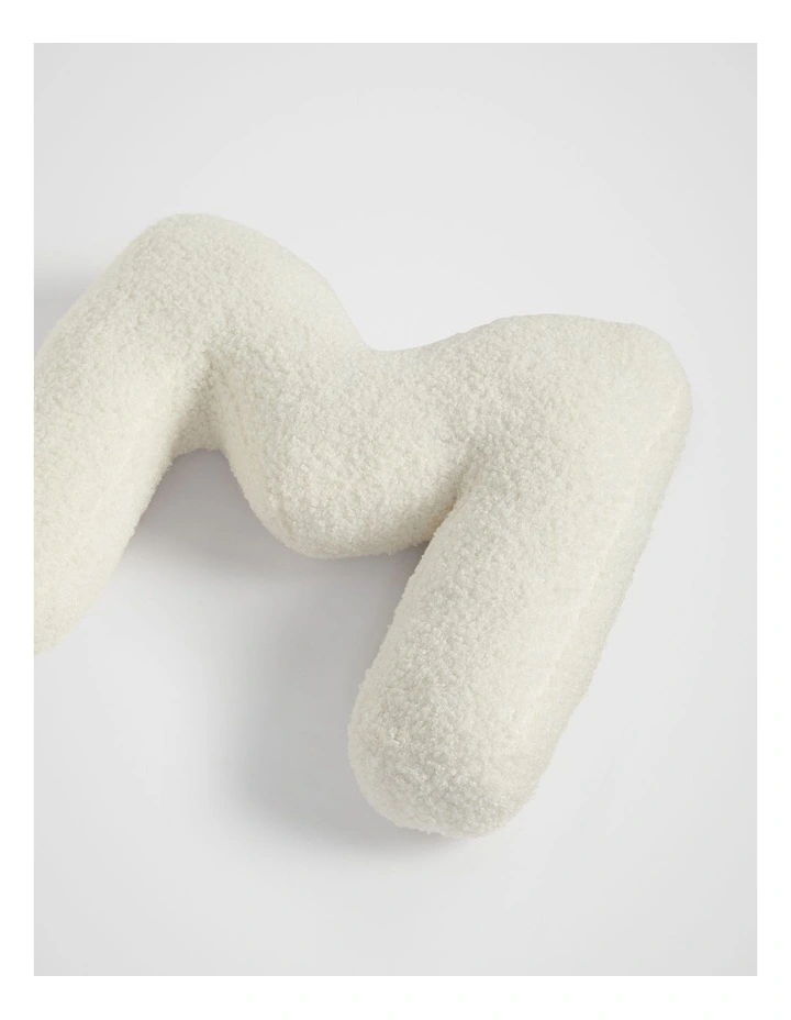 Teddy Initial M Cushion in Cream