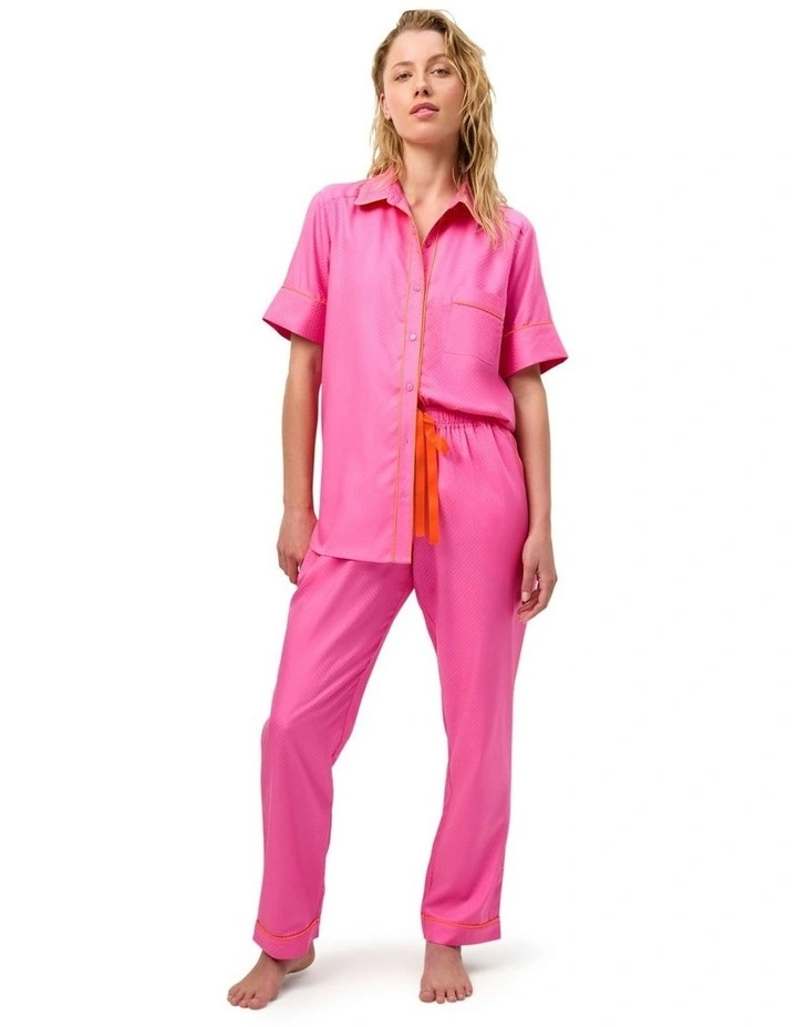 Sunset Haze Pyjama Set Short in Hot Pink