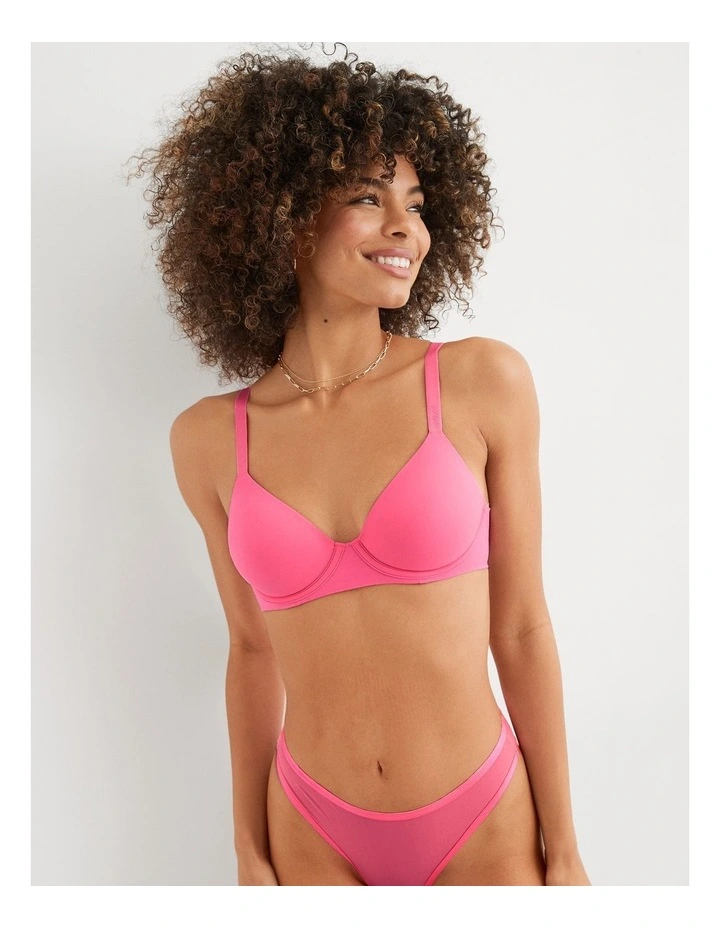 Smoothez Full Coverage Lightly Lined Bra in Coral Sun