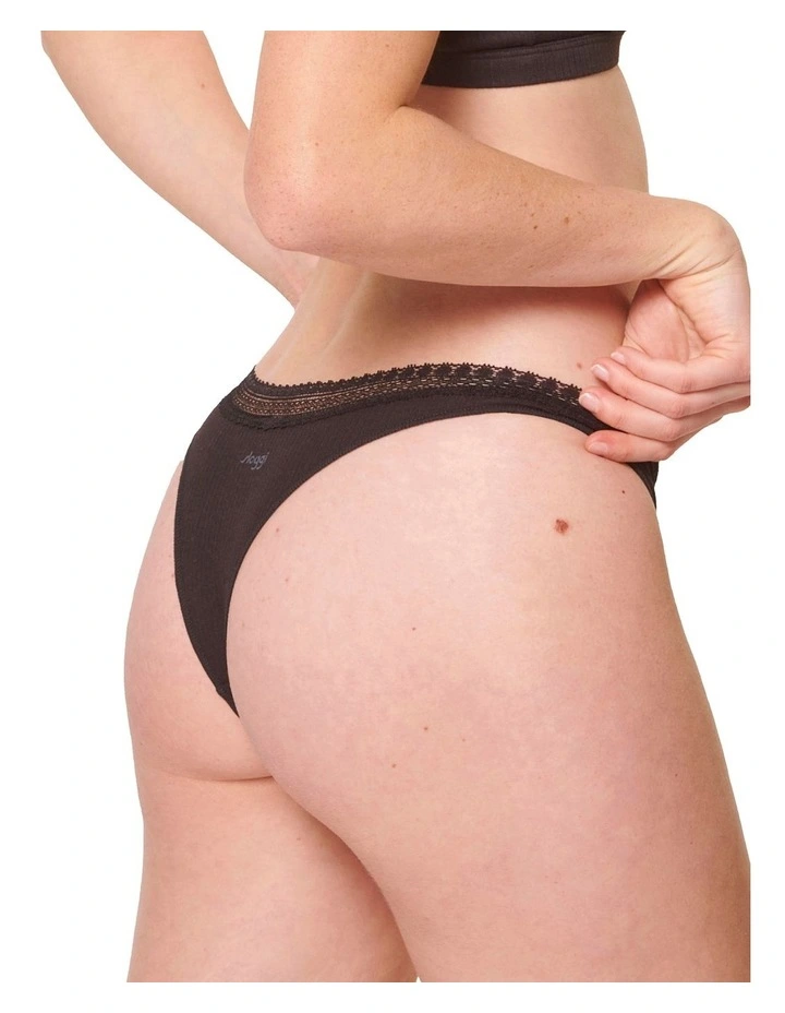 Go Ribbed Brazil Brief 2 Pack in Black