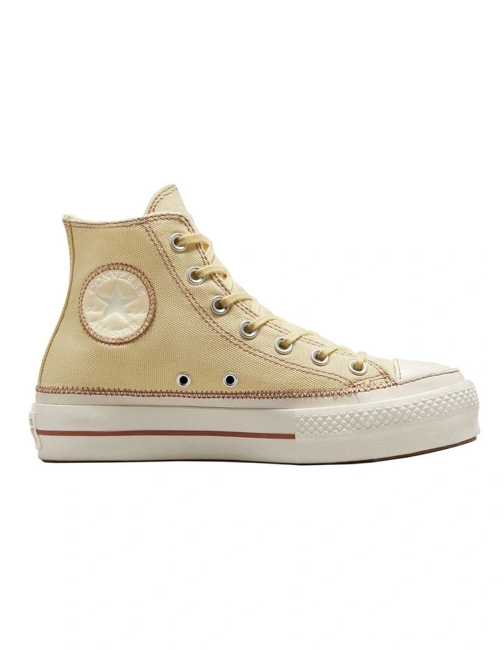 Chuck Taylor All Star Lift Platform Contrast Stitching in Cream