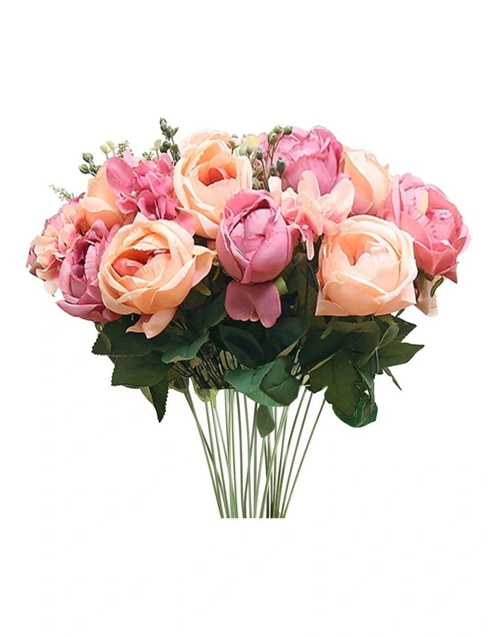 3 Pieces Artificial Silk with 15 Heads Flower in Assorted
