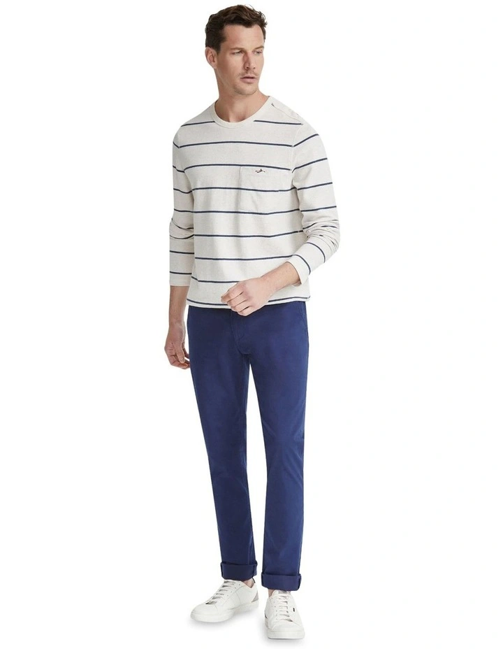 Loki Long Sleeve Striped T-shirt in Ecru