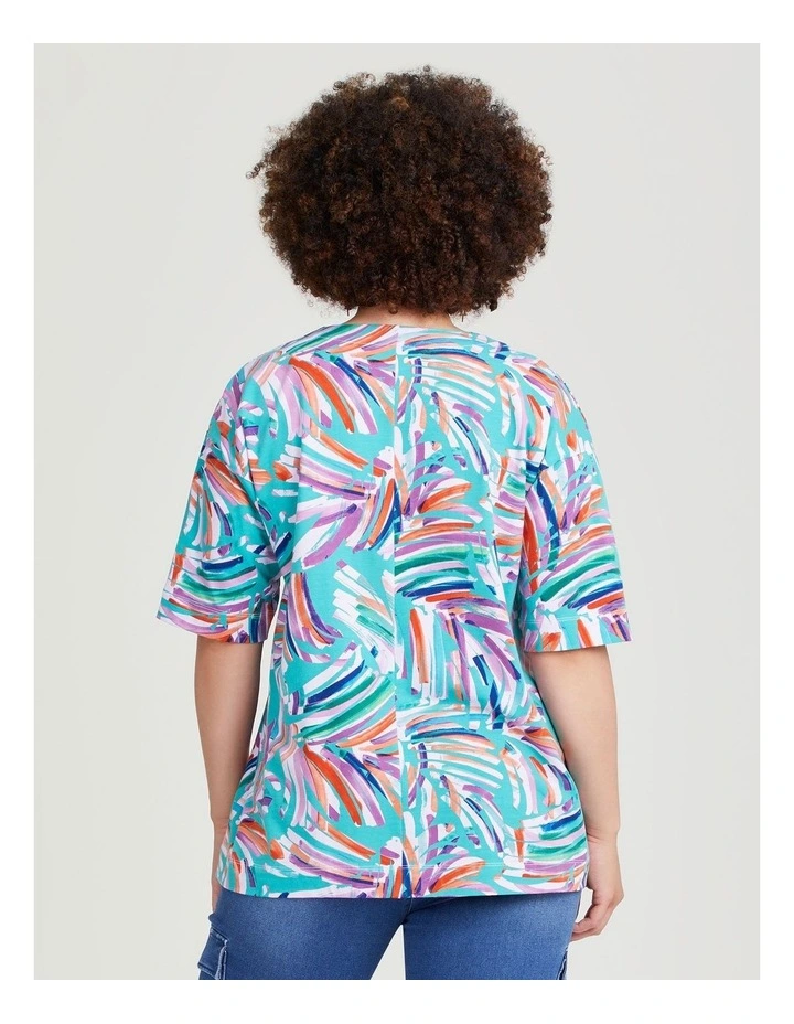 Cotton Brushstroke Top in Print