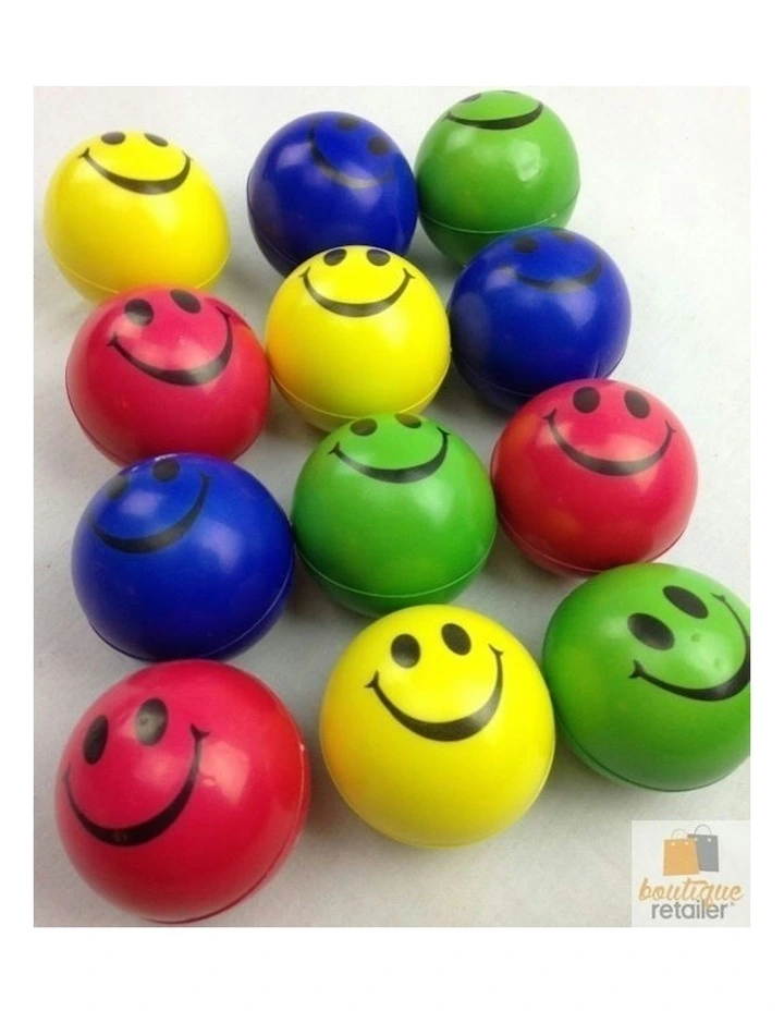 12x Smiley Stress Balls Hand Squeeze Toy Reliever
