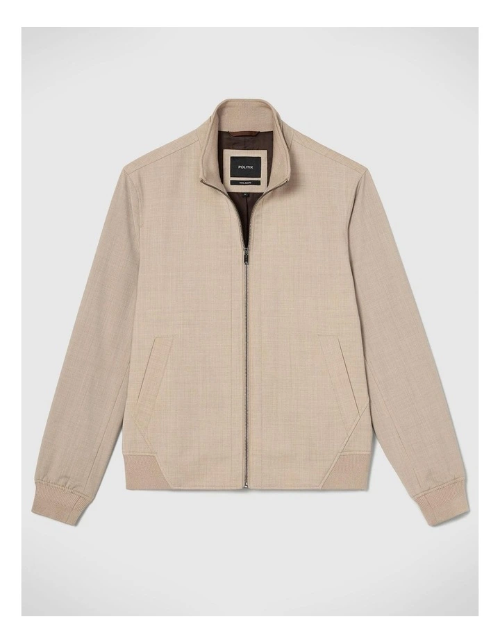Tailored Bomber Jacket in Light Tan