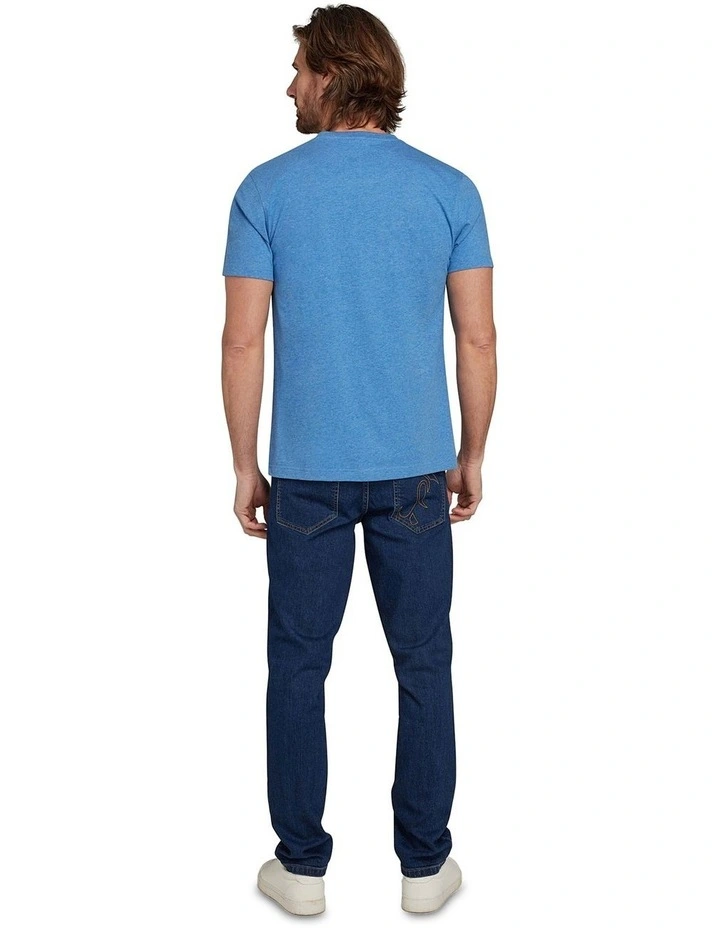 Initial T-Shirt in Denim Blue