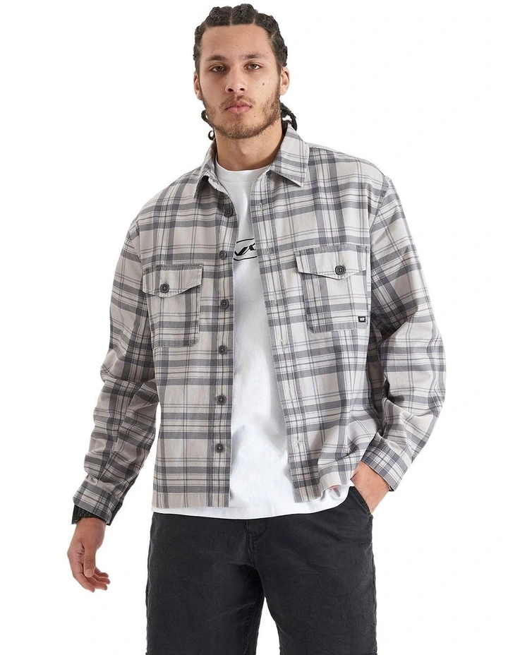 Solid Relaxed Overshirt in Multi