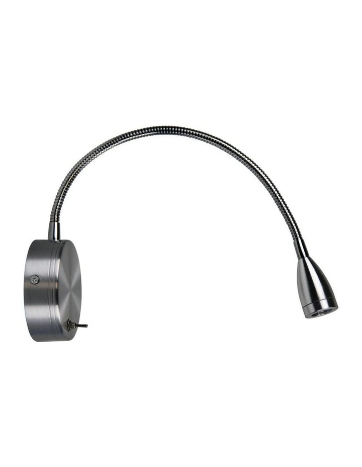 Flexi 3w Led Switched Flexible Wall Light Brushed Aluminium