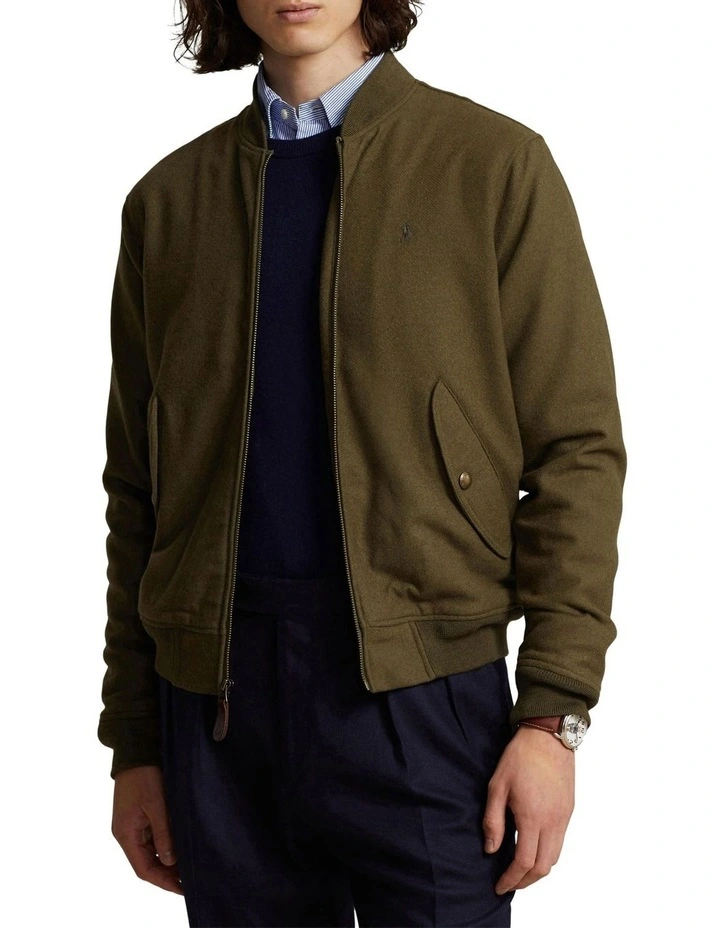 Twill Bomber Jacket in Brown