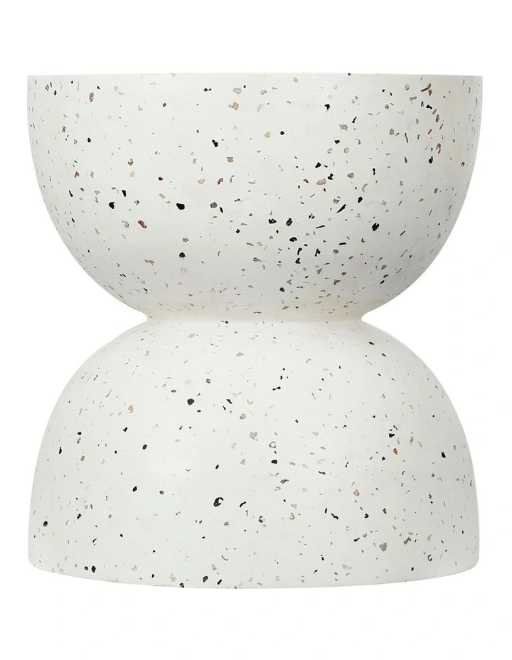 Lisbon Terrazzo Side Table Stool Speckle 42cm White
