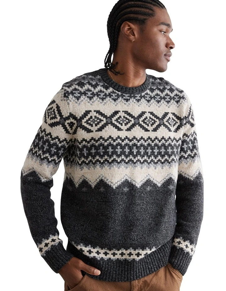 Super Soft Holiday Crewneck Sweater in Black