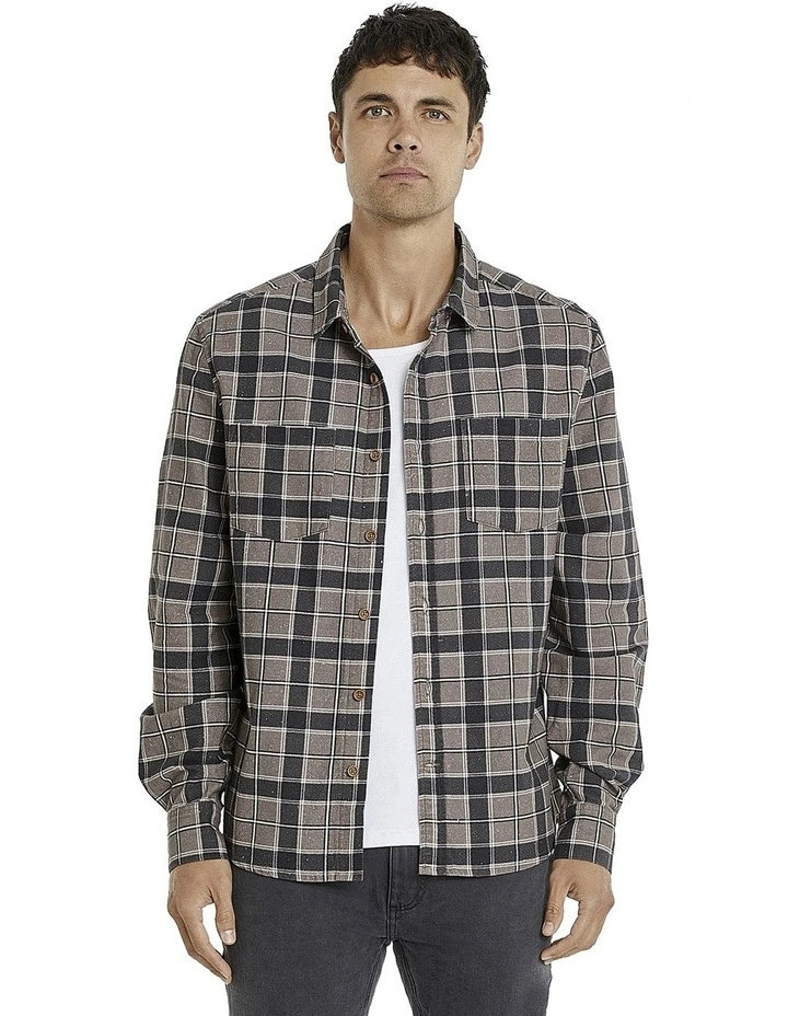 Harlem Standard Long Sleeve Shirt in Iron Check