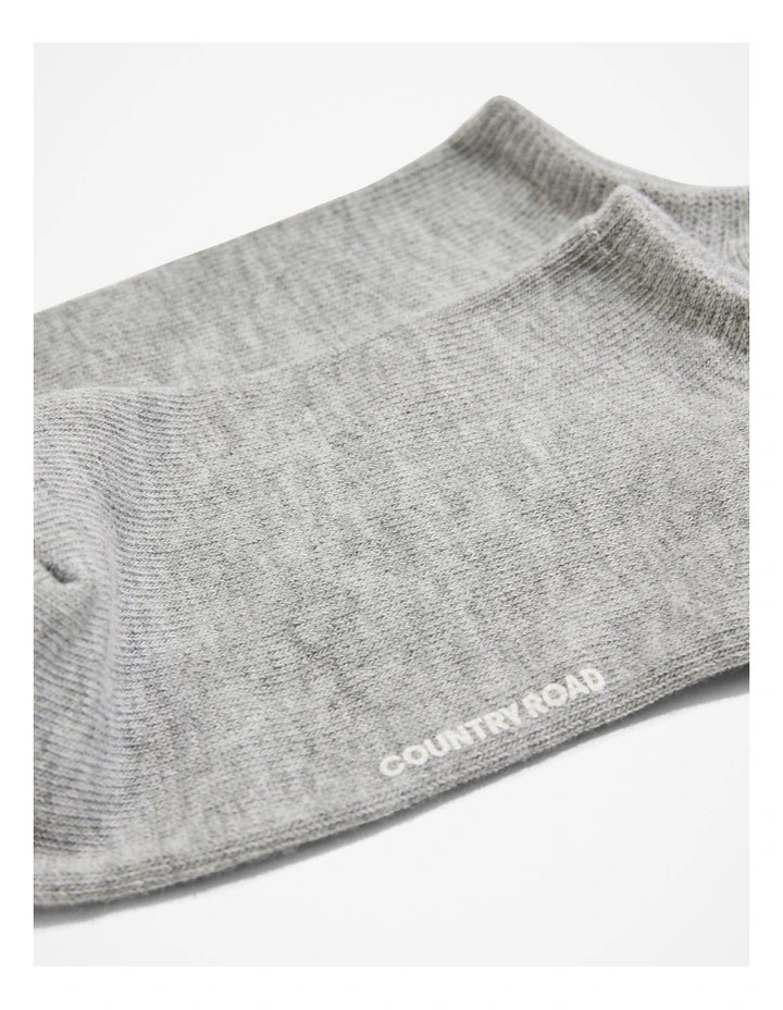 Australian Cotton Blend Sneaker Sock in Grey Marle