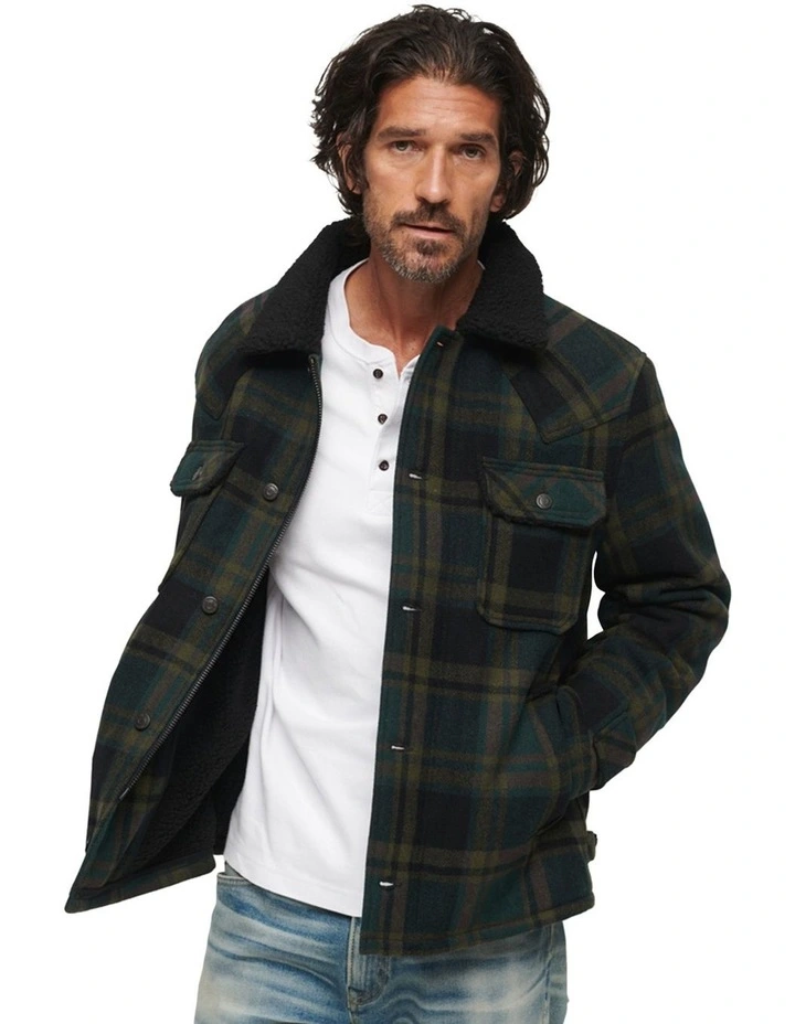 Merchant Wool Chore Coat in Merchant Green Check