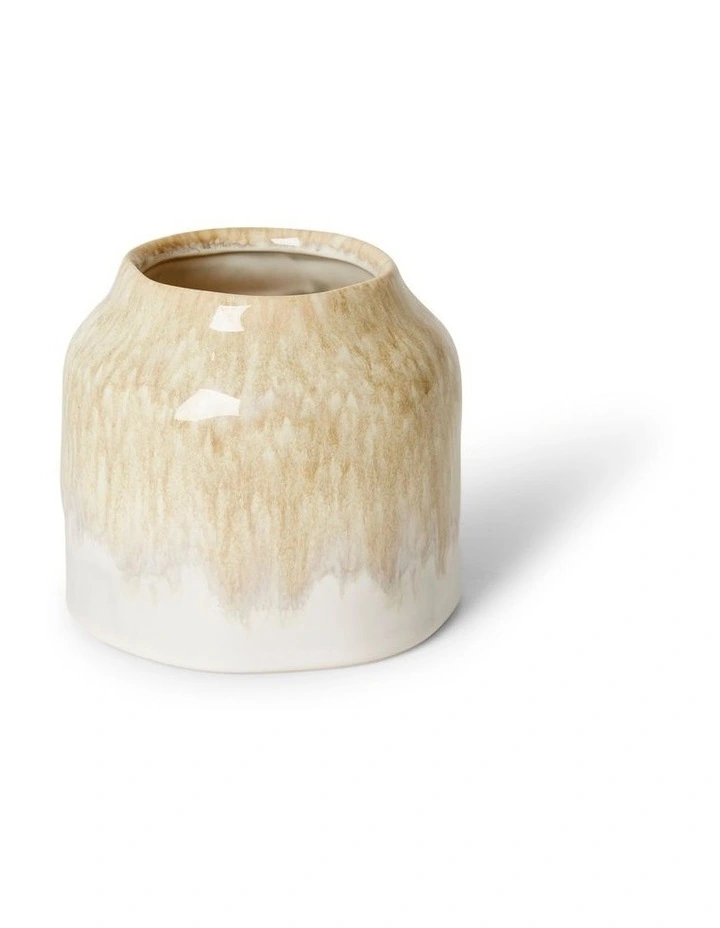 Jayden Squat Vase in Brown