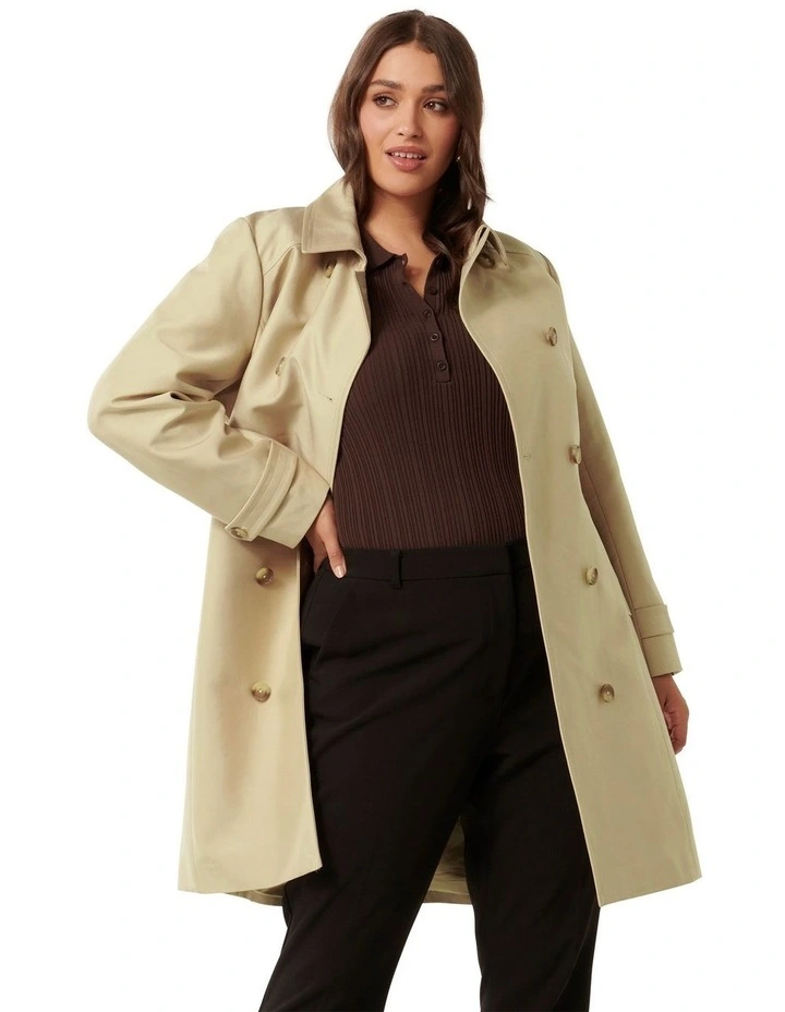 Alicia Short Trench Coat in Camel
