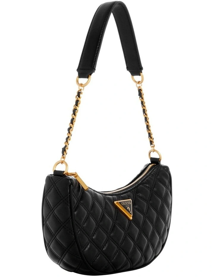 Giully Top Zip Shoulder Bag in Black