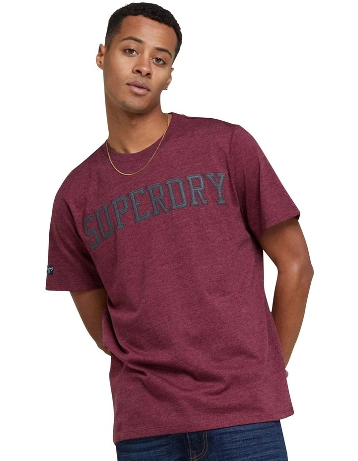Overdye Marl Tee in Red Grape