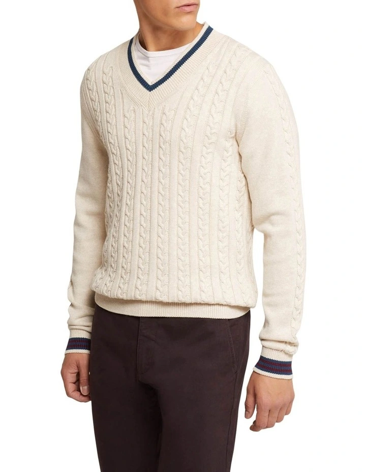 Logan Cricket Knit Pullover in Sand
