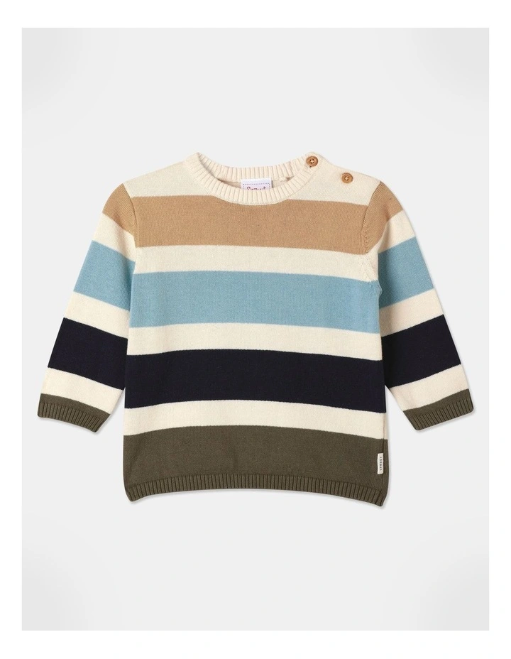 Colour Block Sweat in Bone