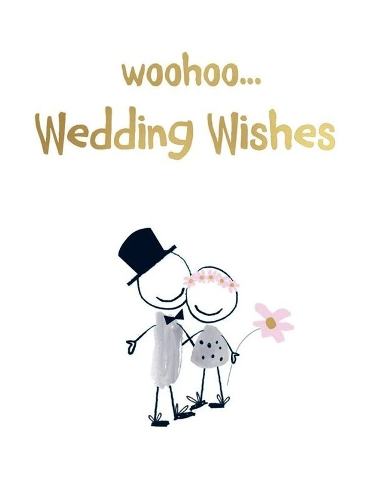 Smudge Bride and Groom Wedding Card