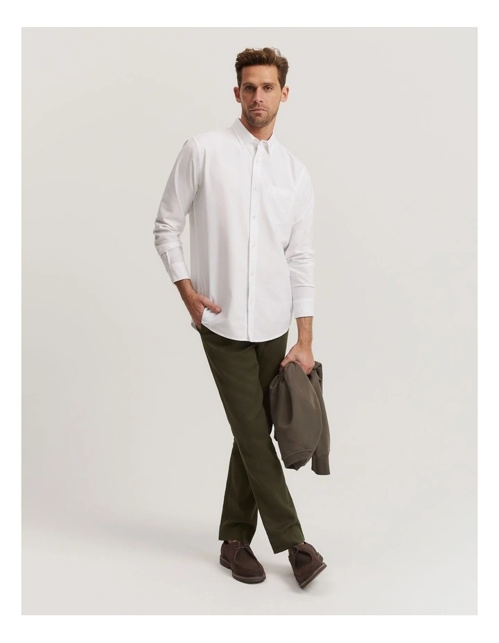 Regular Fit Organically Grown Cotton Oxford Shirt in White