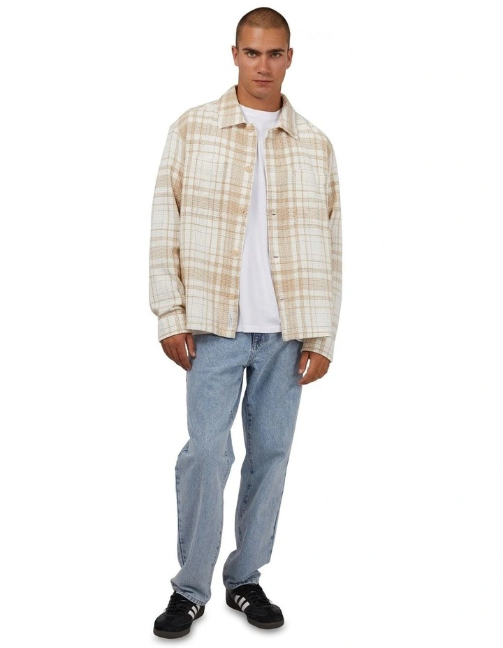 Check Seersucker Overshirt in White