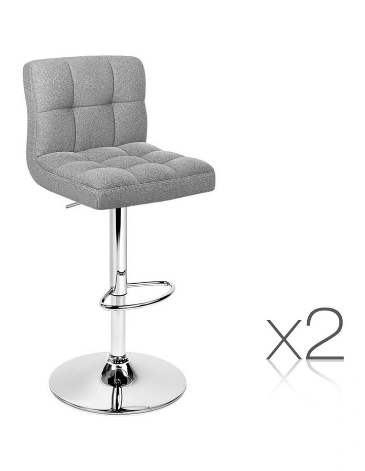 Set Of 2 Fabric Bar Stools