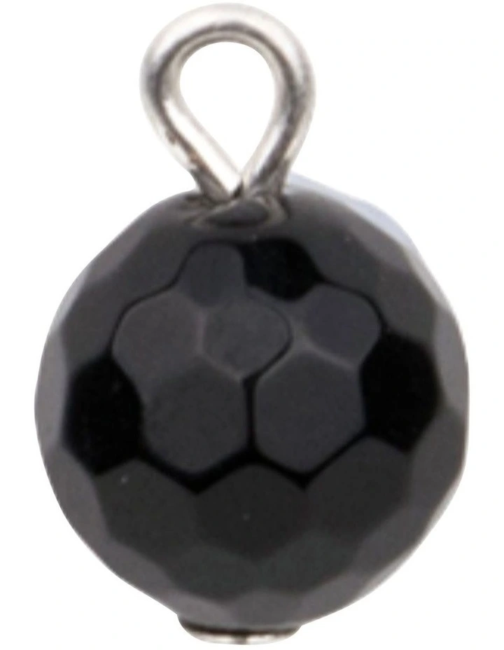 Isadora Aurelia Onyx Bead Charm 8mm in Silver