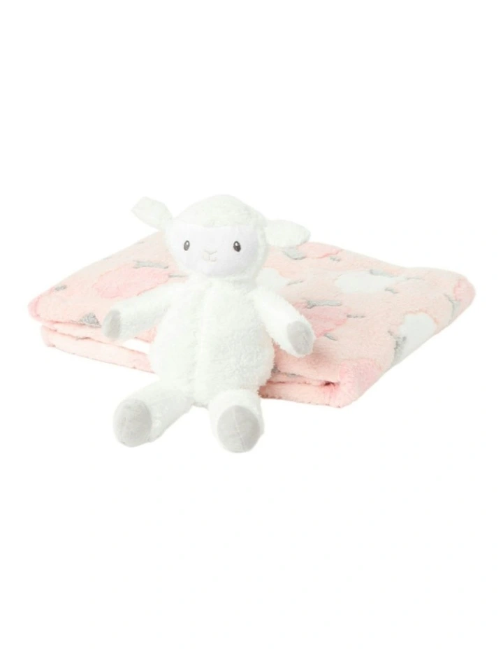 Coral Fleece Blanket with Toy in Pink