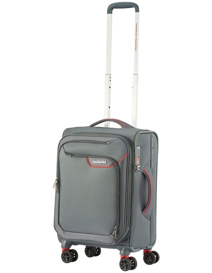 Applite 4 Eco 55cm Spinner Suitcase in Grey/Red