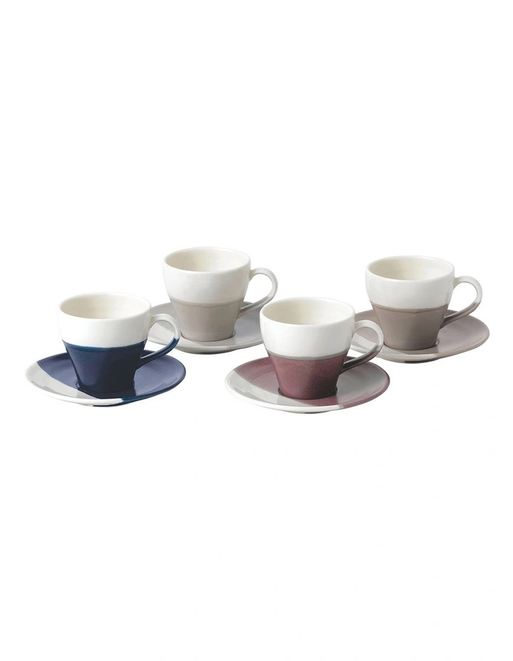 Coffee Studio 4 Piece Espresso Cup & Saucer Set
