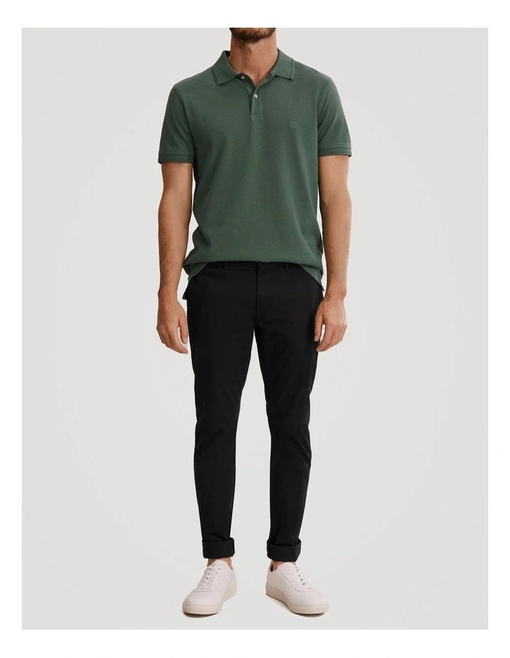 Verified Australian Cotton Slim Fit Stretch Chino in Jet Black